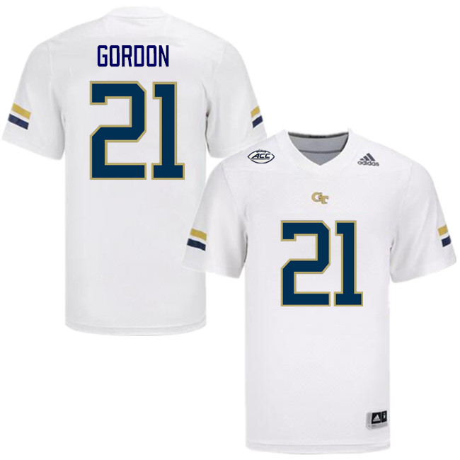 Men-Youth #21 Daylon Gordon Georgia Tech Yellow Jackets 2023 College Football Jerseys Stitched-White
